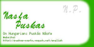 nasfa puskas business card