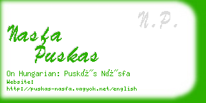 nasfa puskas business card